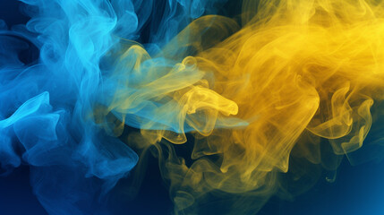 Obraz premium blue and yellow smoke background