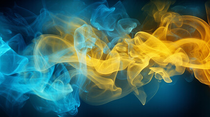Obraz premium blue and yellow smoke background