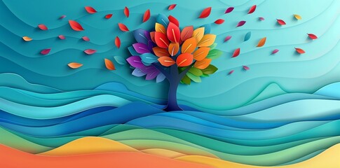 Colorful Abstract Floral Art Design 