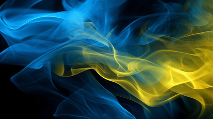 blue and yellow smoke background