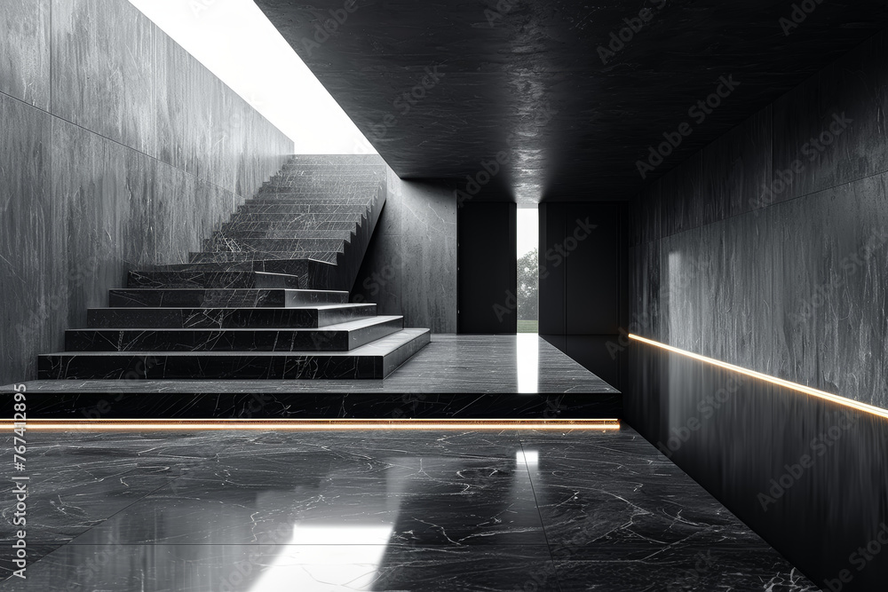 Aufkleber an avant-garde composition featuring stark contrasts between obsidian black and brilliant white, cre