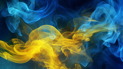 Obraz premium blue and yellow smoke background