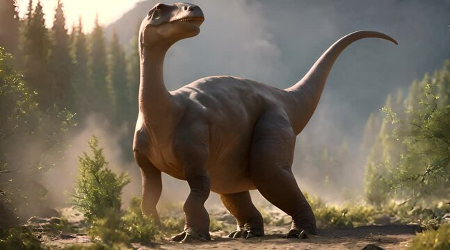 animation of a dinosaur, brontosaurus