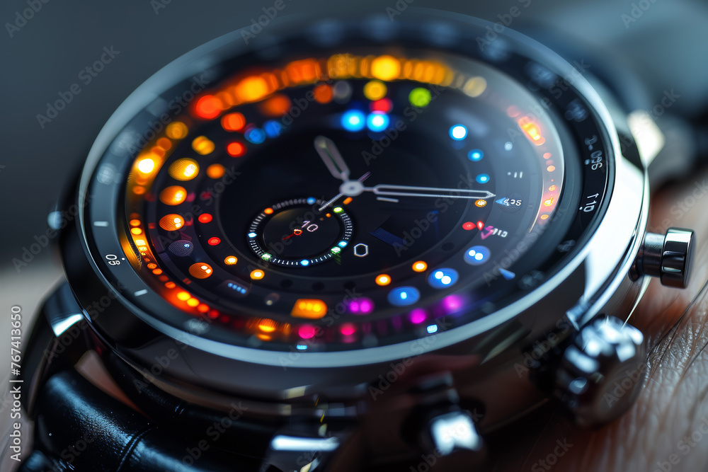 Aufkleber a sleek smartwatch monitoring various health metrics, exemplifying the integration of technology in 