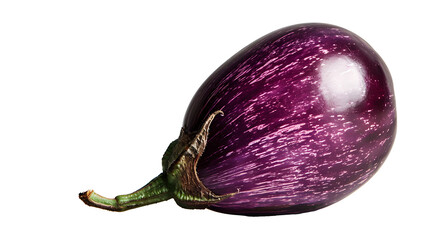 Purple round eggplant on white