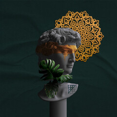 golden Green sculpture photo manipulation