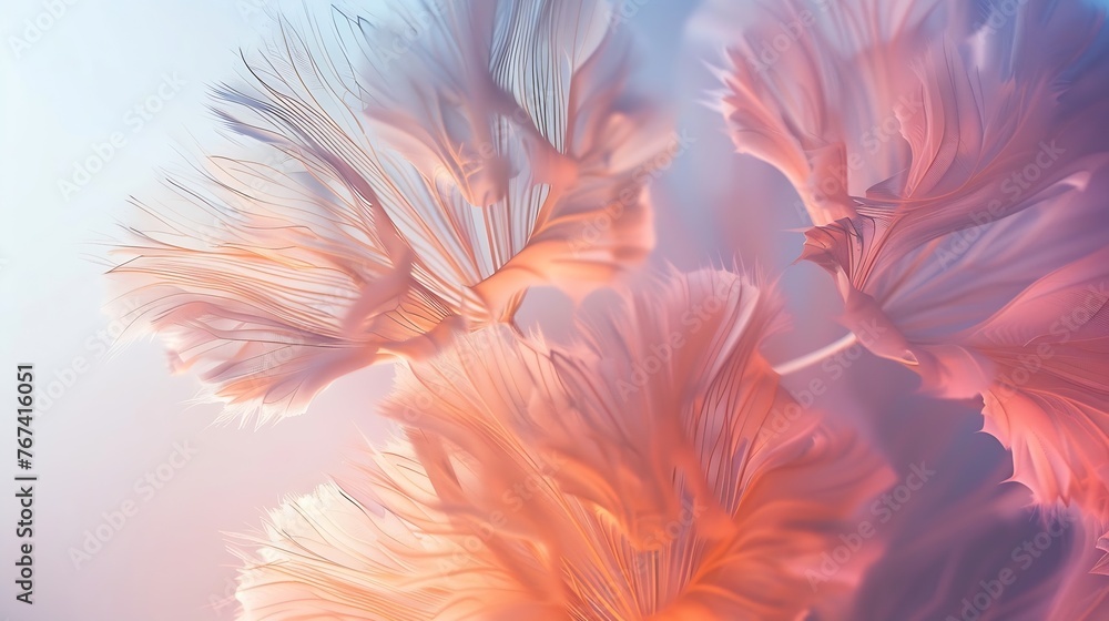 Poster generative ai : soft abstract gradient background, abstract dandelion
