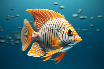 Beautiful tropical fish swimming in water. water world. fauna and biology. Underwater world...