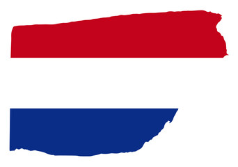 Netherlands flag with palette knife paint brush strokes grunge texture design. Grunge brush stroke effect