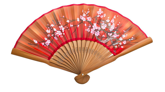 Chinese fan isolated on white background
