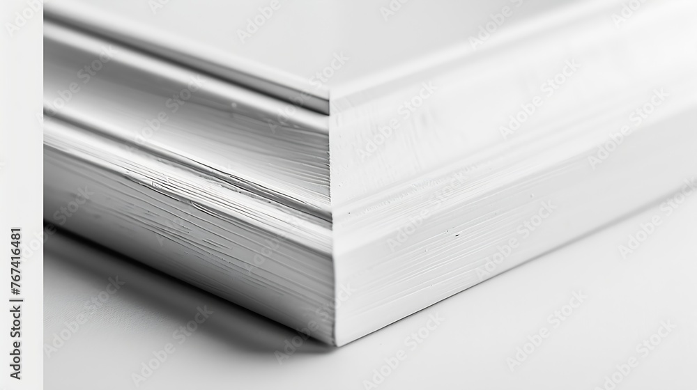 Poster generative ai : close up of a white wood frame on white background