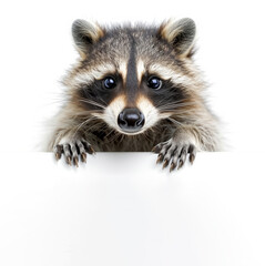 Obraz premium A raccoon with a white banner