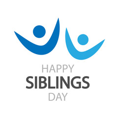 Siblings day typography logo brothers, vector art illustration.