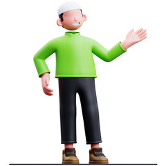 Muslim Showing Something Pose