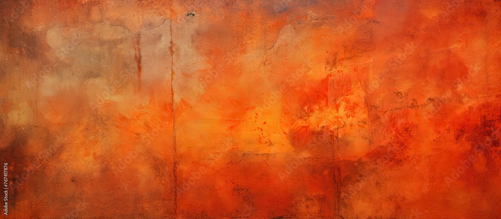 Poster create an abstract artwork with a vibrant red and orange color palette for a striking aesthetic