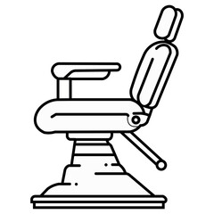 Dentist or beauty salon chair. Professional chair minimalist white side view on black backdrop