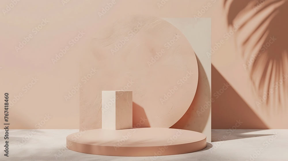 Aufkleber Generative AI : Abstract background, mock up scene geometry shape podium for product display. 3D rendering