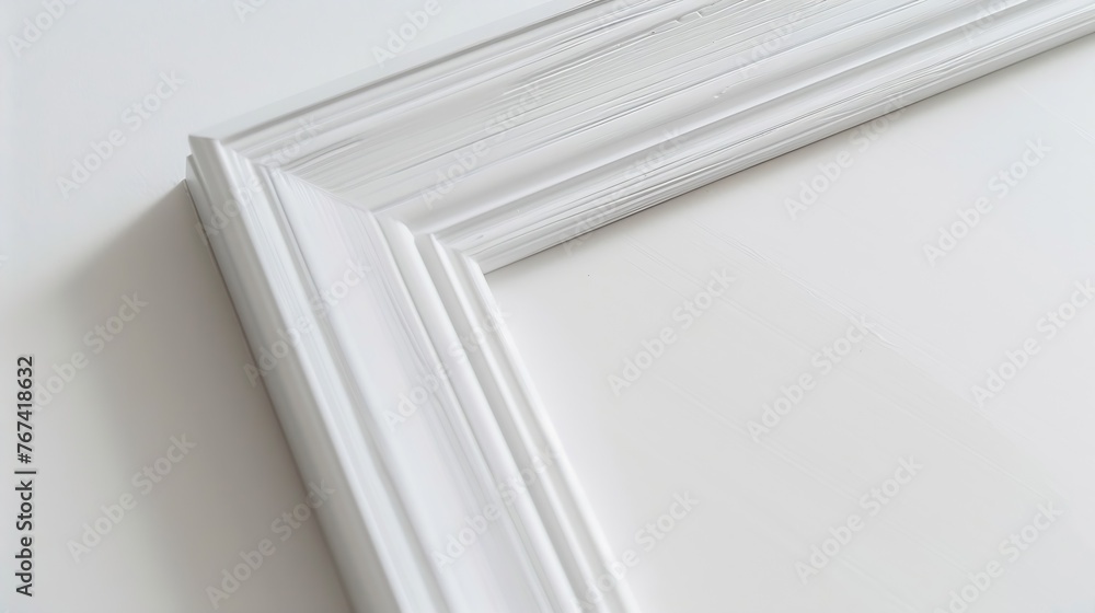 Aufkleber generative ai : close up of a white wood frame on white background