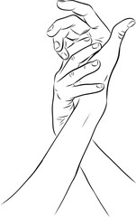 Closeup of two hands holding each other. Concept romance supports love - 767419099