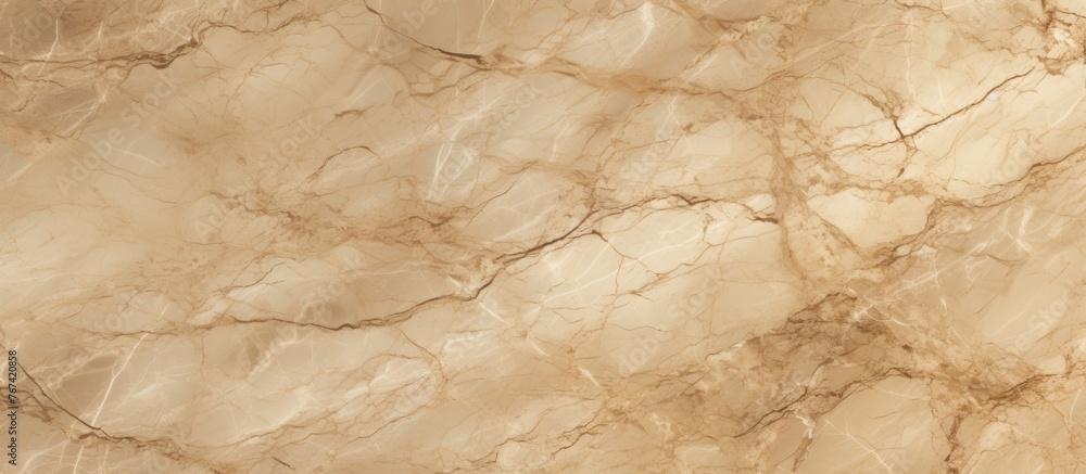 Aufkleber an up-close view of a wall made of marble with an intricate brown and white design, creating a stunn