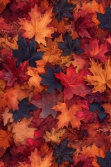Naklejka na ściany i meble Autumn Leaves Junk Journal Background
