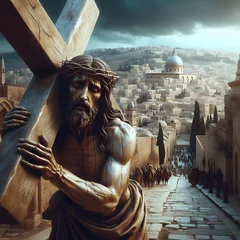 Fotobehang Jesus Christ crossway © masterofmoments