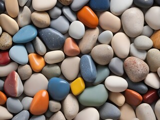 Fototapeta na wymiar 4K ,colorful stones background, colored beach stones background, small stones wallpaper, colorful pebble background with high quality photo