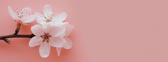 Fototapeta na wymiar Cherry Blossom Flower on Pastel Background
