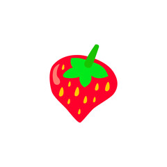 red Strawberry fruit in isolated white