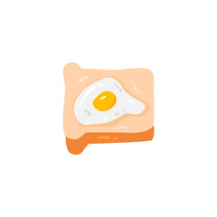 Toast with fried egg illustration