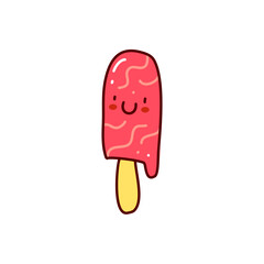 Ice cream stick doodle in isolated background