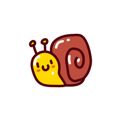 cute snail doodle in isolated background