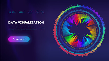Colorful data wheel Infographic on Dark Background. Data visualization. - 767424062