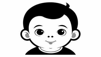 Adorable Baby Boy Portrait Vector Capture the Charm in Every Stroke