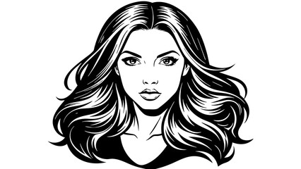 Captivating Vector Portrait Stunning Women's Face Drawing
