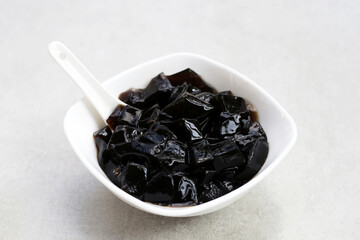 Grass jelly, herbal dessert. Mesona chinensis