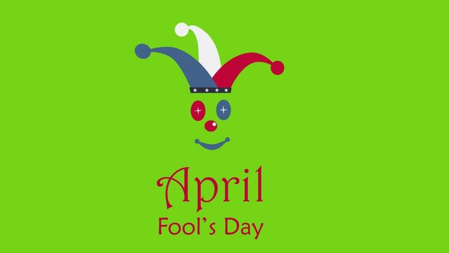 april fools day with green screen. clown animation fool's day animation. 4k vide
