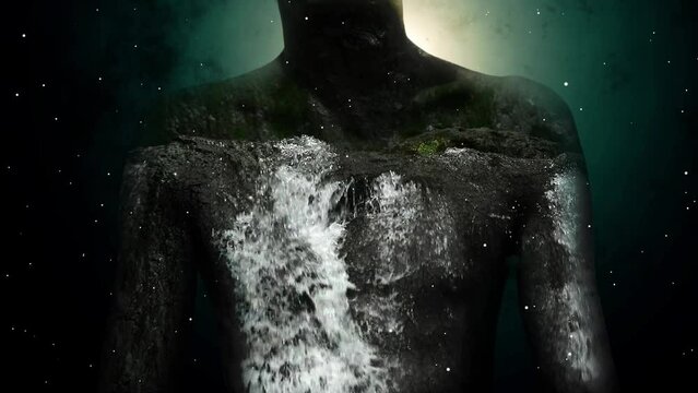 Human chest with Waterfall effect