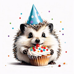 Hedgehog and cake