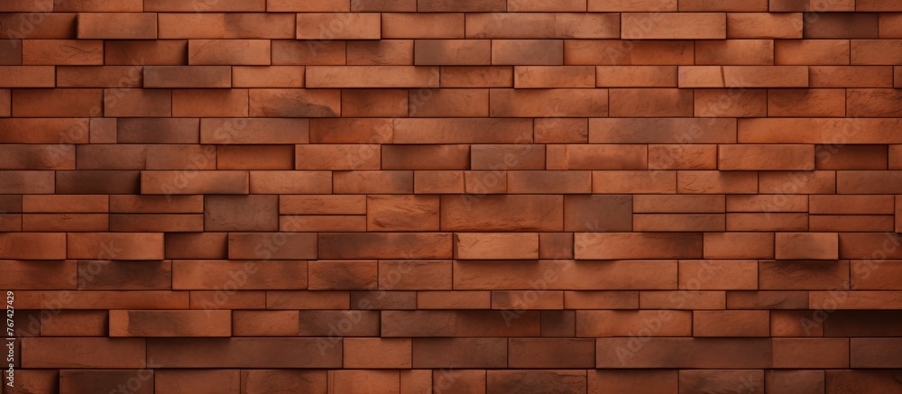 Poster a detailed closeup of a brown brick wall, showcasing the intricate pattern of rectangular bricks in 