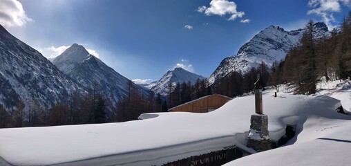 ski resort in winter wallis