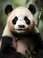 Obraz premium giant panda eating bamboo