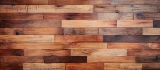 Focus on a wooden floor with colors of brown and white for a detailed view
