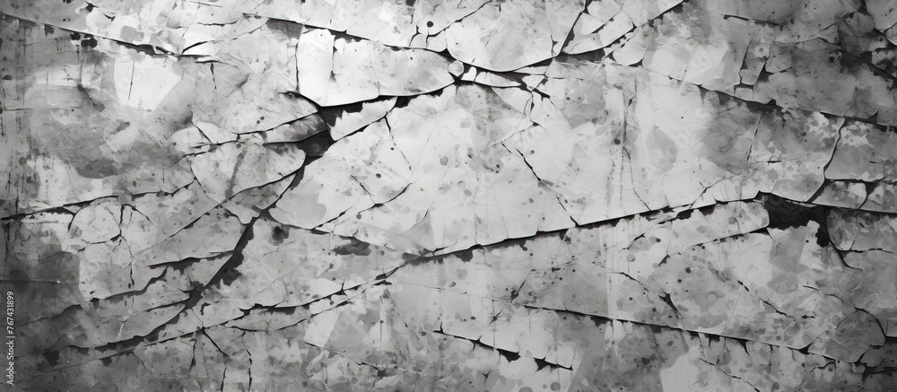 Poster capture a detailed image of a black and white photograph showing the texture of a deteriorating wall