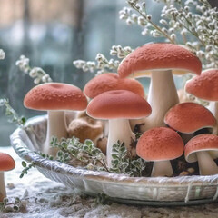 Obraz premium Wine Cap Mushrooms