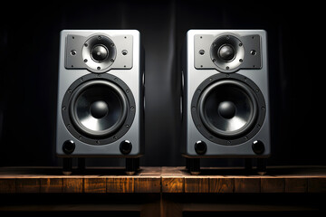 Fototapeta premium modern stereo audio speakers for listening to music. wideband sound system