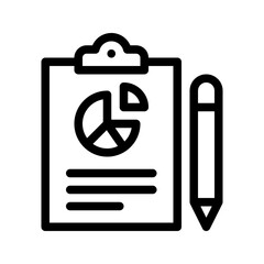 Report icon in line, solid style on white background