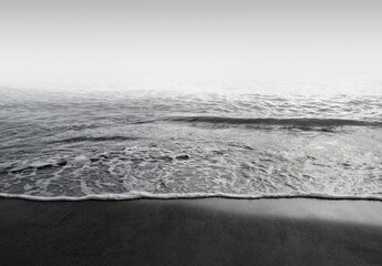 Sea black and white photo, ocean darkshore background