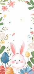 Cute Easter banner, celebration poster.