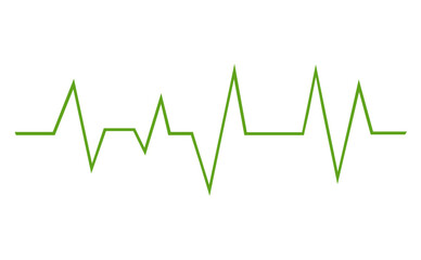 vector illustration green lines fill outline drawing electrocardiogram pattern - obrazy, fototapety, plakaty